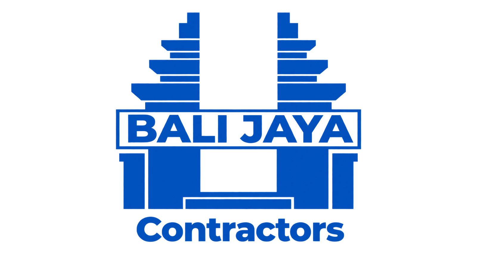 Logo resmi PT. Bali Jaya Contractors dengan lambang gerbang Bali